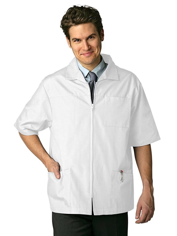 Universal Scrubs For Men - Zippered Short Sleeved Scrub Jacket
