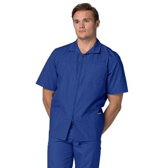 Adar Universal Scrubs For Men - Zippered Short Sleeved Scrub Jacket