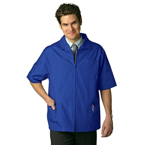 Adar Universal Scrubs For Men - Zippered Short Sleeved Scrub Jacket
