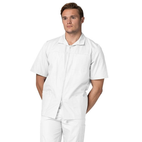 Adar Universal Scrubs For Men - Zippered Short Sleeved Scrub Jacket