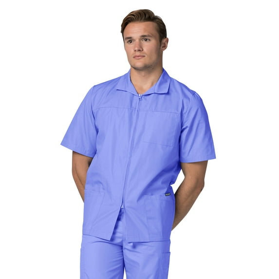 Adar Universal Scrubs For Men - Zippered Short Sleeved Scrub Jacket