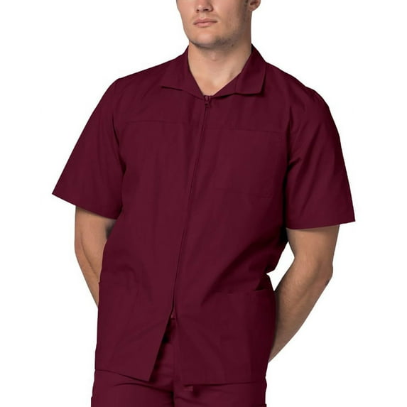 Adar Universal Scrubs For Men - Zippered Short Sleeved Scrub Jacket