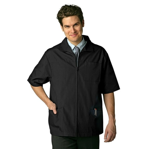 Adar Universal Scrubs For Men - Zippered Short Sleeved Scrub Jacket