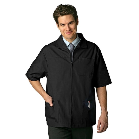 Adar Universal Scrubs For Men - Zippered Short Sleeved Scrub Jacket