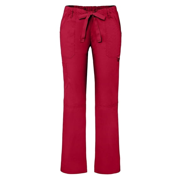 Adar Universal Scrubs For Women - Drawstring Straight Leg Scrub Pants - 510 - Red - XL
