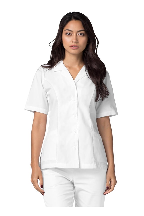 Universal Scrubs For Women - Lapel Collar Buttoned Scrub Top