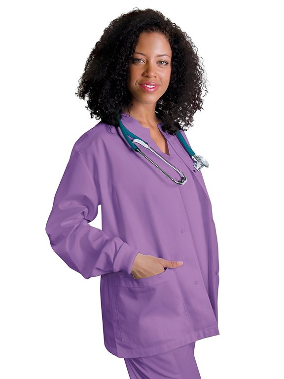 Universal Round Neck Warm-Up Scrub Jacket Available in 39 colors