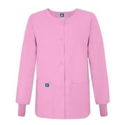 Adar Universal Scrubs For Women - Round Neck Warm-Up Scrub Jacket - 602 - Sherbet - L