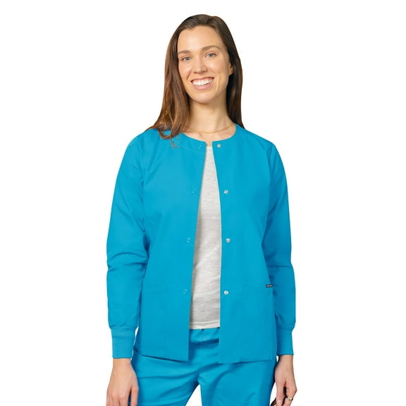 Adar Universal Scrubs For Women - Round Neck Warm-Up Scrub Jacket