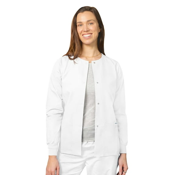 Adar Universal Scrubs For Women - Round Neck Warm-Up Scrub Jacket