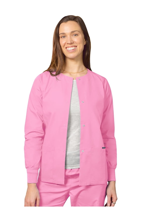 Universal Scrubs For Women - Round Neck Warm-Up Scrub Jacket - 602 - Sherbet - M