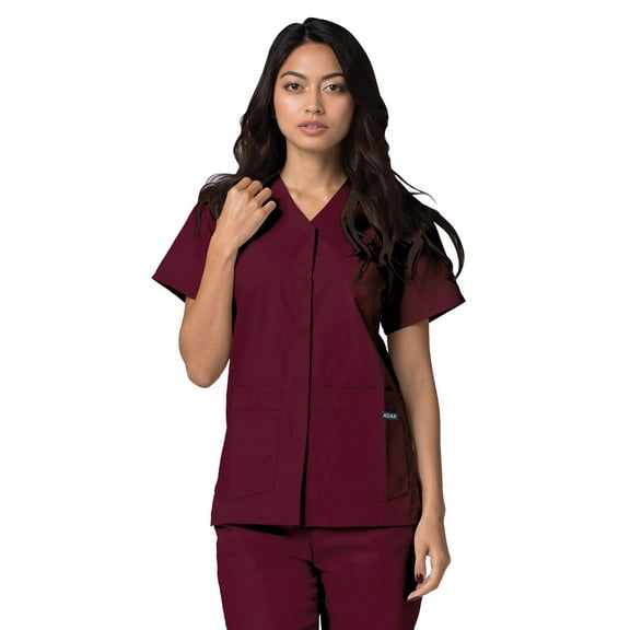 Adar Universal Scrubs For Women - Snap Front Scrub Top