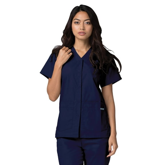 Adar Universal Scrubs For Women - Snap Front Scrub Top