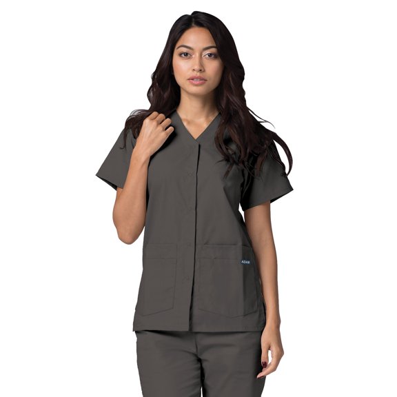 Adar Universal Scrubs For Women - Snap Front Scrub Top