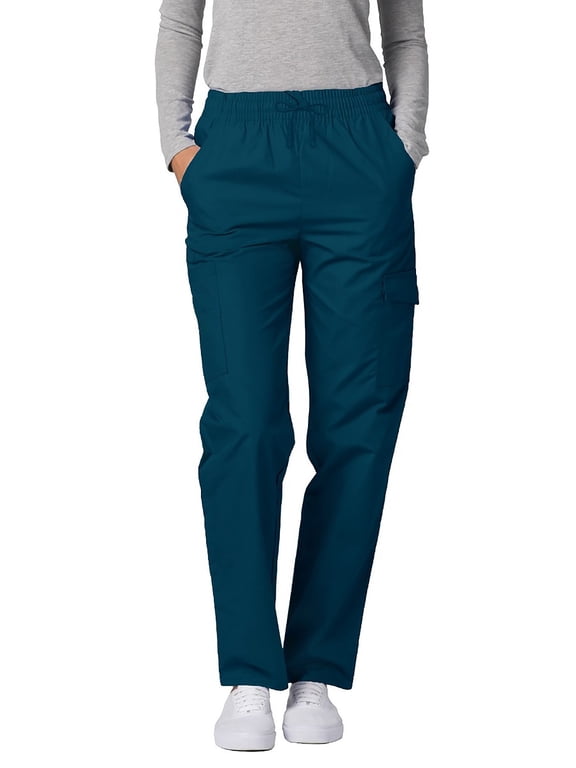 Universal Scrubs For Women - Tapered Cargo Scrub Pants - 506 - Caribbean Blue - XL