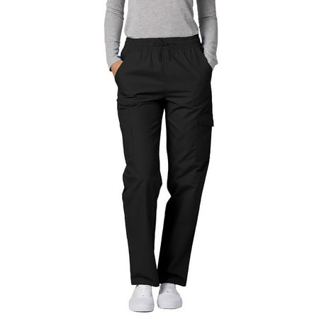 Adar Universal Scrubs For Women - Tapered Cargo Scrub Pants - 506 - Black - 2X