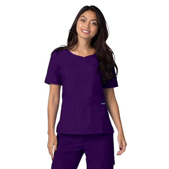 Adar Universal Scrubs For Women - V-Neck Scrub Top - 628 - Purple - XS