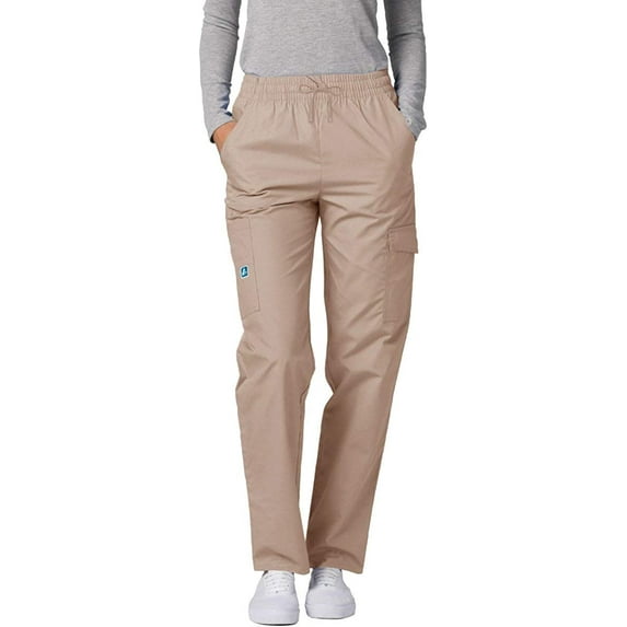 Adar Universal Scrubs for Women - Tapered Cargo Scrub Pants Medium Tall Khaki