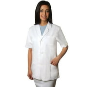 Adar Universal Unisex Lab Coats - Short Sleeve 31" Consultation Lab Coat - 2816 - White - XS