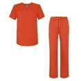 thumbnail image 1 of Adar Universal Unisex Scrub Set - Unisex V-Neck Scrub Top & Tapered Drawstring Scrub Pants - 907 - Mandarin Orange - L, 1 of 5