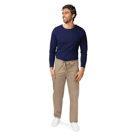 Adar Universal Unisex Scrubs - Drawstring Tapered Leg Scrub Pants - 504 - Khaki - XL