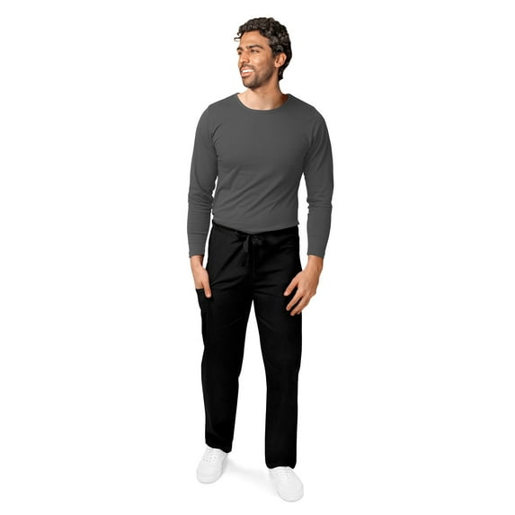 Adar Universal Unisex Scrubs - Drawstring Tapered Leg Scrub Pants - 504P - Black - M