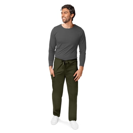 Adar Universal Unisex Scrubs - Drawstring Tapered Leg Scrub Pants - 504 - Olive - XS