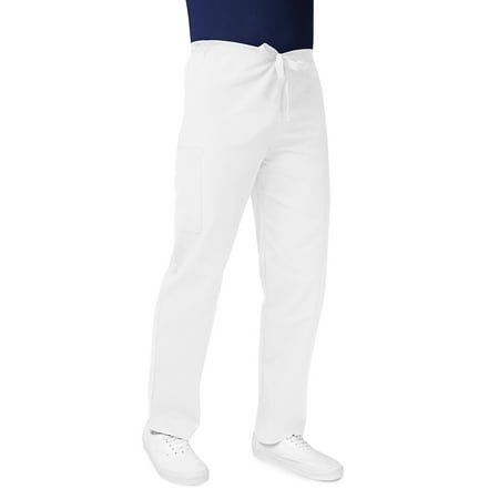 Adar Universal Unisex Scrubs - Drawstring Tapered Leg Scrub Pants - 504 - White - M
