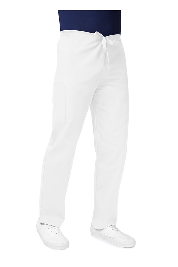 Universal Unisex Scrubs - Drawstring Tapered Leg Scrub Pants - 504 - White - XXS