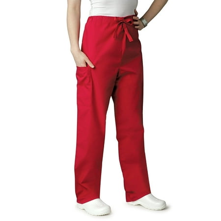 Adar Universal Unisex Scrubs - Drawstring Tapered Leg Scrub Pants - 504 - Red - XS