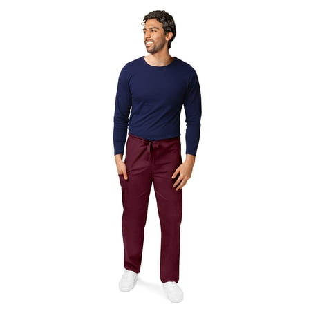 Adar Universal Unisex Scrubs - Drawstring Tapered Leg Scrub Pants - 504 - Burgundy - 5X