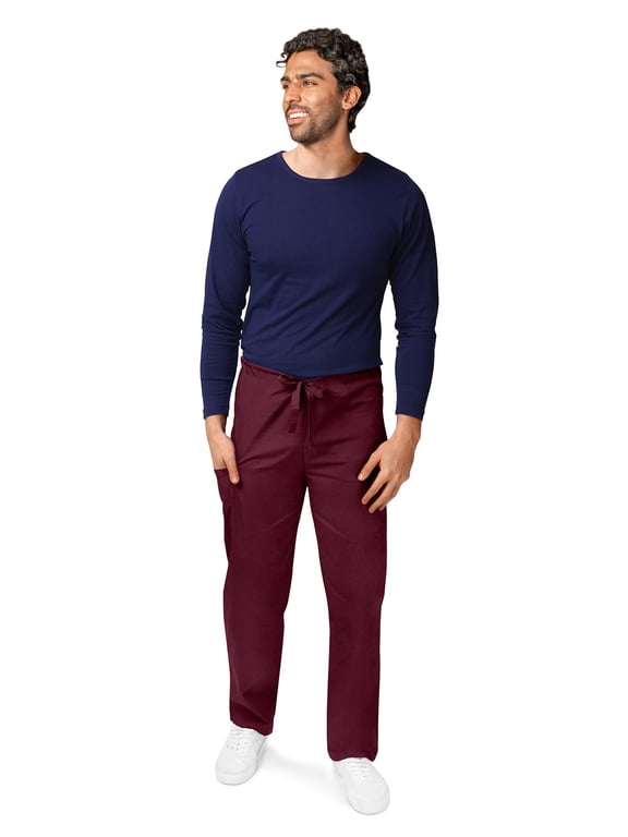 Universal Unisex Scrubs - Drawstring Tapered Leg Scrub Pants - 504 - Burgundy - 5X