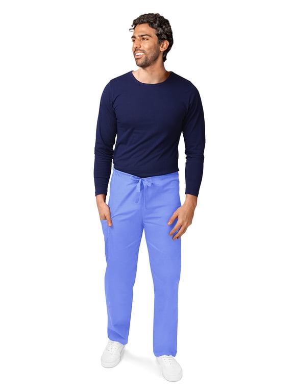 Universal Unisex Scrubs - Drawstring Tapered Leg Scrub Pants - 504 - Ceil Blue - 2X
