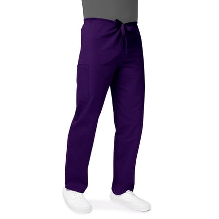 Adar Universal Unisex Scrubs - Drawstring Tapered Leg Scrub Pants - 504 - Purple - XL