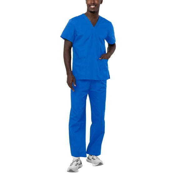 Adar Universal Unisex Scrubs - Unisex Drawstring Scrub Set - 701 - Regal Blue - 5X