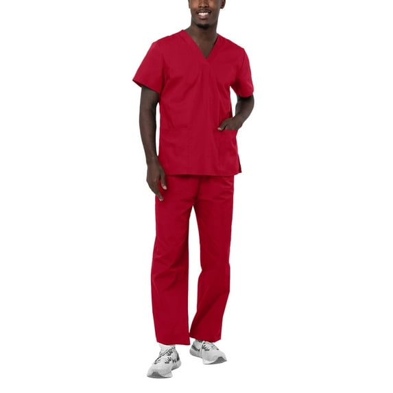 Adar Universal Unisex Scrubs - Unisex Drawstring Scrub Set - 701 - Red - XXS