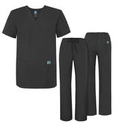 Adar Universal Unisex Scrubs - Unisex Drawstring Scrub Set - 701 - Pewter - 5X