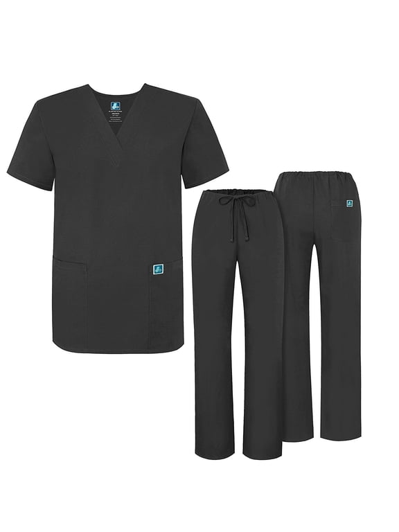 Universal Unisex Scrubs - Unisex Drawstring Scrub Set - 701 - Pewter - 5X