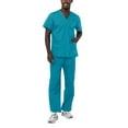 thumbnail image 1 of Adar Universal Unisex Scrubs - Unisex Drawstring Scrub Set - 701 - Teal Blue - M, 1 of 7