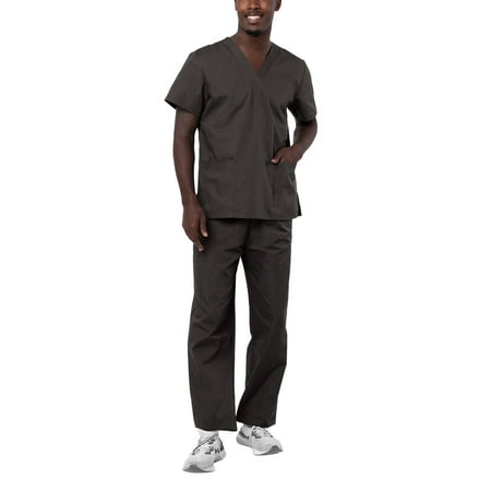 Adar Universal Unisex Scrubs - Unisex Drawstring Scrub Set - 701 - Pewter - 3X