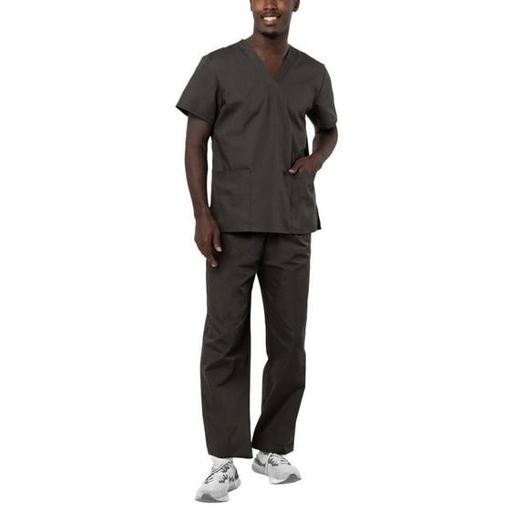 Adar Universal Unisex Scrubs - Unisex Drawstring Scrub Set - 701 - Pewter - L
