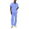 thumbnail image 1 of Adar Universal Unisex Scrubs - Unisex Drawstring Scrub Set - 701 - Ceil Blue - L, 1 of 7