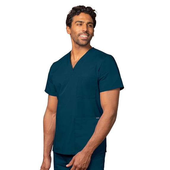 Adar Universal Unisex Scrubs - V-Neck Tunic Scrub Top - 601 - Caribbean Blue - S