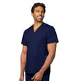 thumbnail image 1 of Adar Universal Unisex Scrubs - V-Neck Tunic Scrub Top - 601 - Navy - 2X, 1 of 7