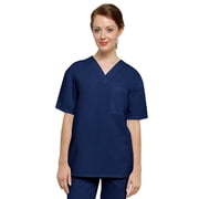 Adar Universal Unisex Scrubs - V Neck Tunic Scrub Top - 6011 - Navy - XXS