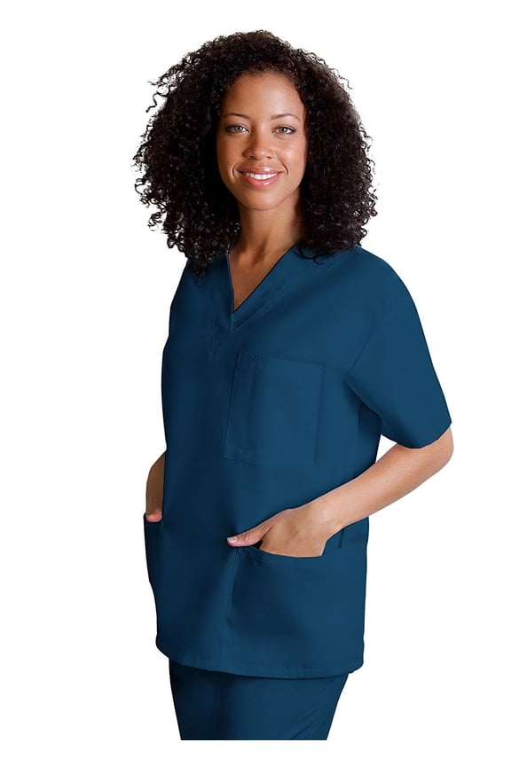 Universal Unisex Scrubs - V-Neck Tunic Scrub Top - 601 - Burgundy - 5X