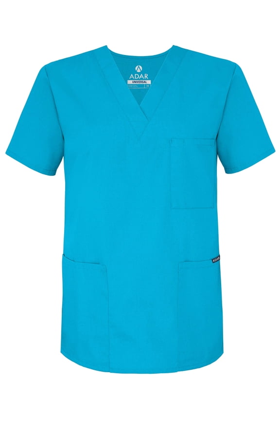 Universal Unisex Scrubs - V-Neck Tunic Scrub Top - 601 - Turquoise - 3X