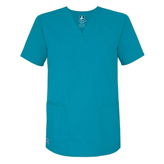 Adar Universal Unisex V-Neck 2 Pocket Scrub Top - 2600 - Teal Blue - 5X