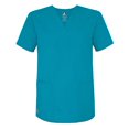 thumbnail image 1 of Adar Universal Unisex V-Neck 2 Pocket Scrub Top - 2600 - Teal Blue - XXS, 1 of 8