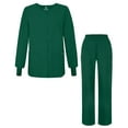 thumbnail image 1 of Adar Universal Women's Scrub Set - Warm-Up Scrub Jacket and Elastic Pull-On Pants - 902 - Hunter Green - XL, 1 of 7